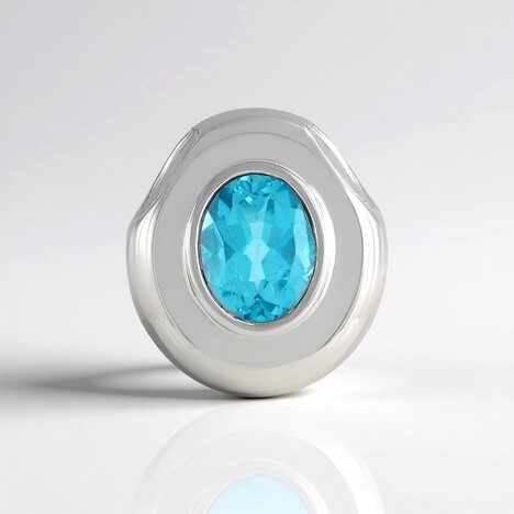 Ciondolo in argento con Topazio Blu Paraiba (MONOSONO COLLECTION)