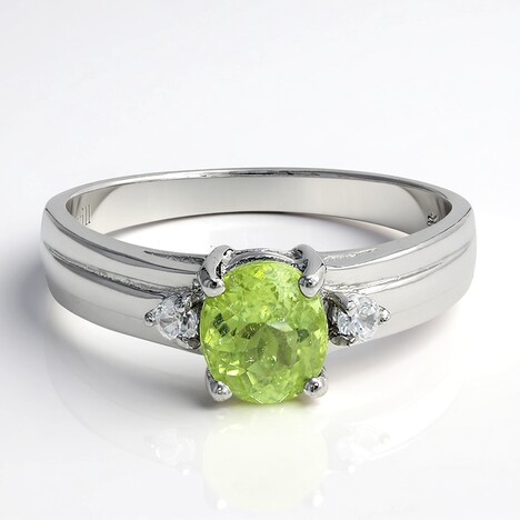 Anello placcato in platino con Tormalina Cuprian