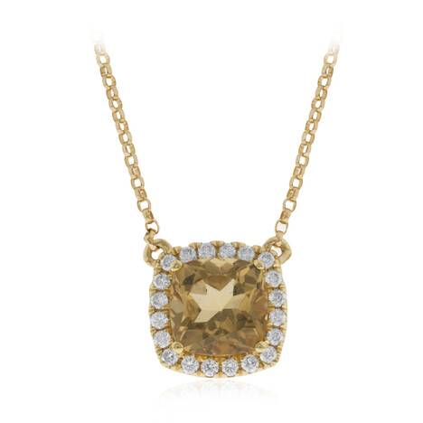 Gouden halsketting met een gele beril (CIRARI)