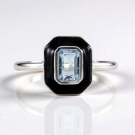 Bague en argent et Aigue-marine du Brésil