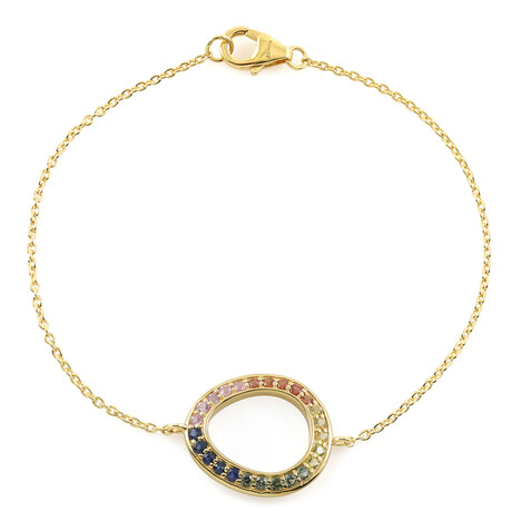 Zilveren armband met blauwe saffieren