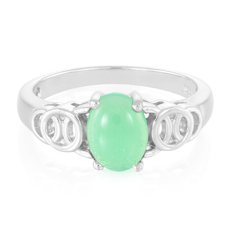 Bague en argent et Chrysoprase impériale