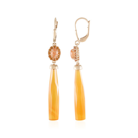 Orange Chalcedony Silver Earrings (KM by Juwelo)