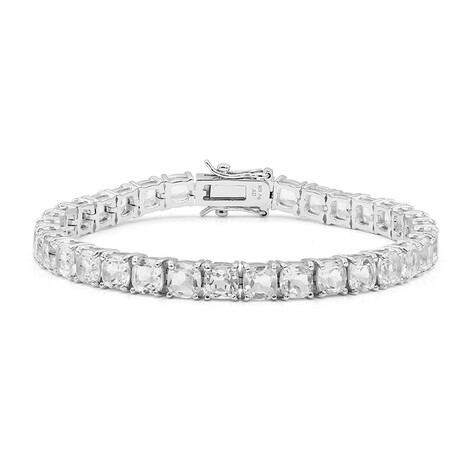 Zilveren armband met witte topaasstenen