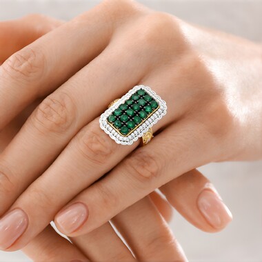 Zambian Emerald Silver Ring (Gems en Vogue)