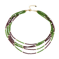 Collier en argent et Diopside de Russie (Riya)