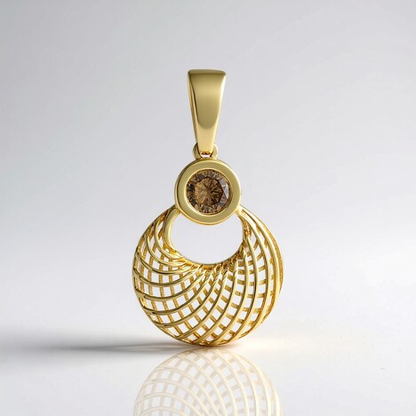 Pendentif en or et Diamant champagne I2 (Ornaments by de Melo)