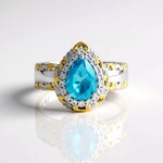 Anello in argento con Topazio Blu Paraiba (Gems en Vogue)
