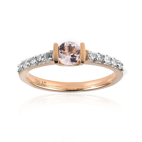 Anello in oro con Berillo Rosa non riscaldato