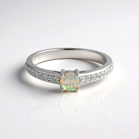 Anello in argento con Opale di Welo