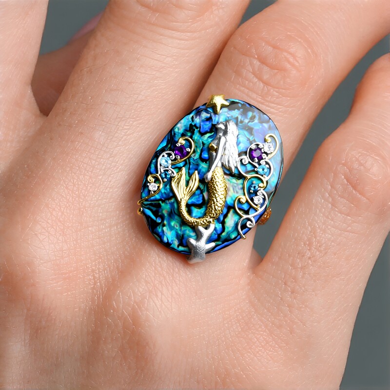 Abalone-Muschel-Silberring (Gems en Vogue)