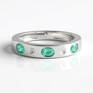 Anello in argento con Smeraldo Colombiano