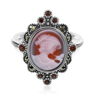 Anillo en plata con Ágata roja