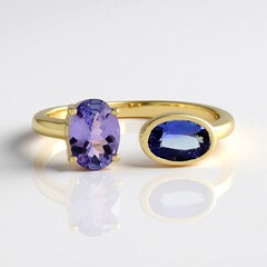 Bague en or et Tanzanite non chauffée