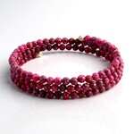 Bracelet en acier et Rubis du Mozambique (Riya)
