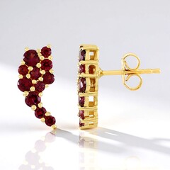 Orecchini in argento con Spinello Rosso (de Melo Essence)
