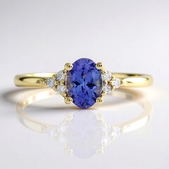 Anillo en oro con Tanzanita AAA