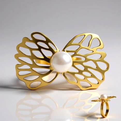 Anello in argento con Perla d'Acqua Dolce Bianca (TPC)