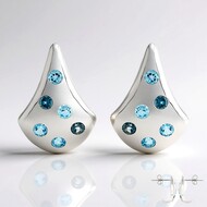 Swiss Blue Topaz Silver Earrings (Pallanova)
