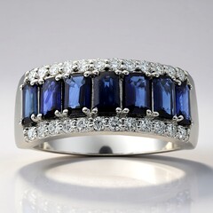 Anello in oro con Zaffiro Ceylon Blu