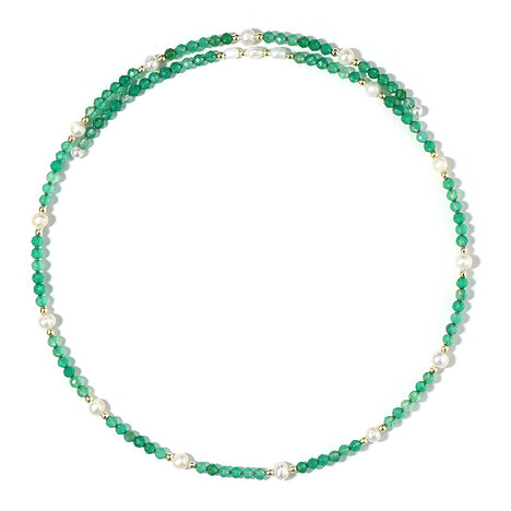 Collier ras du cou en acier et Perle blanche de culture d'eau douce (Riya)