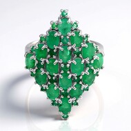 Anillo en plata con Esmeralda de Brasil