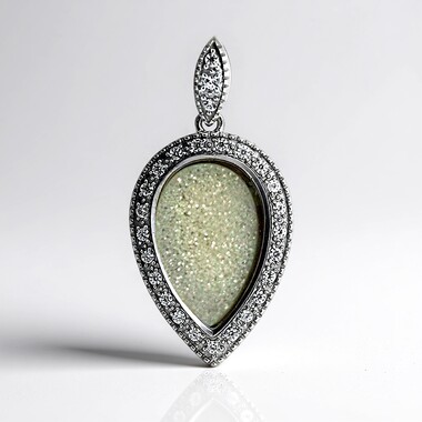 Zilveren hanger met een glitter agaat