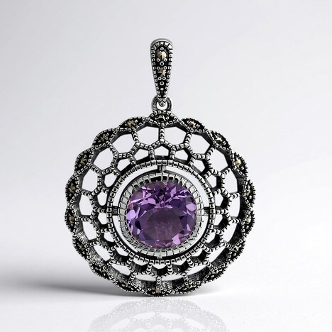 Ciondolo in argento con Ametista (Annette classic)