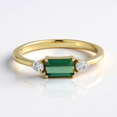 Anello in oro con Tormalina Verde di Benedito (Adela Gold)