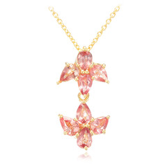 18K Unheated Padparadscha Sapphire Gold Necklace (AMAYANI)