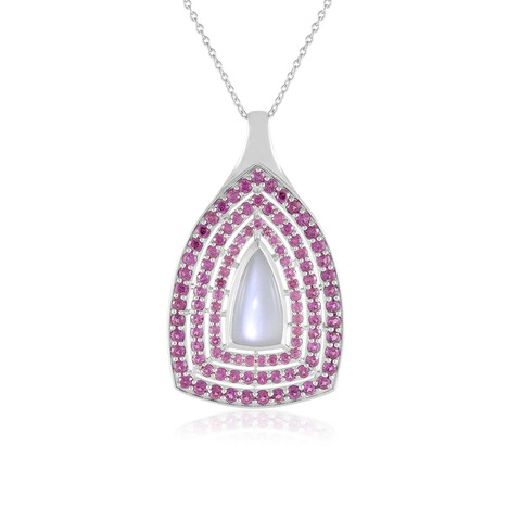 Collana in argento con Pietra di Luna Bianca (KM by Juwelo)