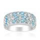 Anillo en plata con Topacio azul suizo