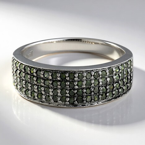 Anello placcato in platino con Diamante Fancy