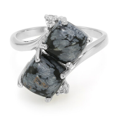 Schneeflocken-Obsidian-Silberring