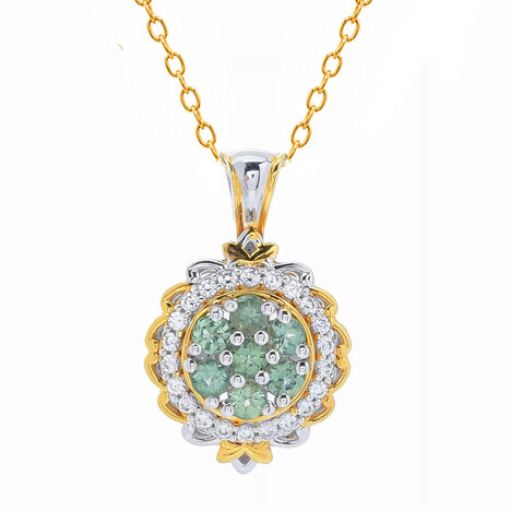 Zilveren halsketting met Groene fluor apatieten (Gems en Vogue)