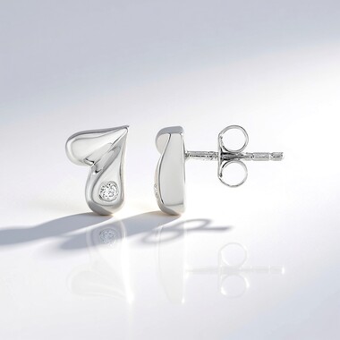 Orecchini in argento con Diamante I2 (H)
