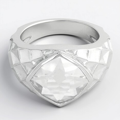 Anello in argento con Quarzo Bianco (MONOSONO COLLECTION)