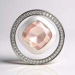 Ciondolo in argento con Quarzo Rosa (MONOSONO COLLECTION)