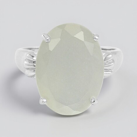 Anello in argento con Pietra di Luna Bianca