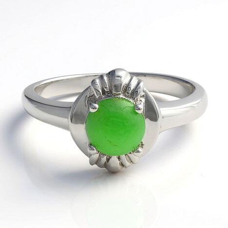 Anello da uomo in argento con Crisoprasio Imperiale