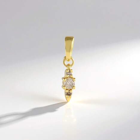 Ciondolo in argento con Diamante Champagne I2