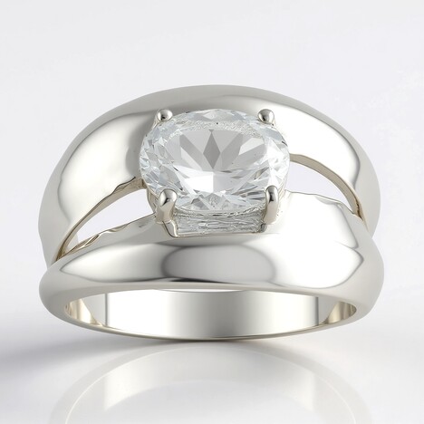 Anello in argento con Quarzo Herkimer (Pallanova)