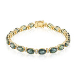 Petrolfarbener Saphir-Goldarmband (CIRARI)