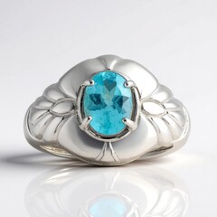 Anello in argento con Apatite Blu (Pallanova)