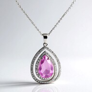 Lilac Quartz Silver Necklace