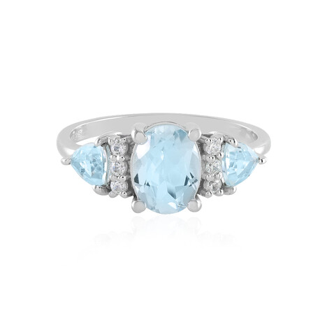 Anello in argento con Topazio Blu Cielo