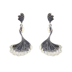 Markasit-Silberohrringe