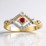 Anello in oro con Berillo Rosso