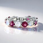 Anello in argento con Pietra di Luna Arcobaleno