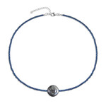 Edelstein-Silberhalskette